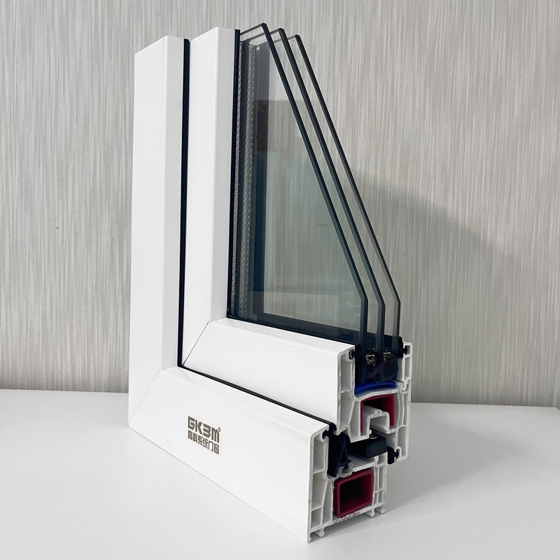 GKBM 65 Series UPVC Casement Window Profiles Extrusion For Interior and External